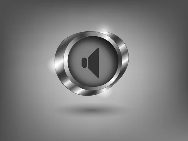 Bouton argent 3D — Image vectorielle