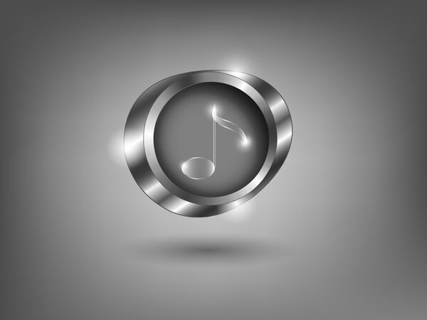 3d silver button 