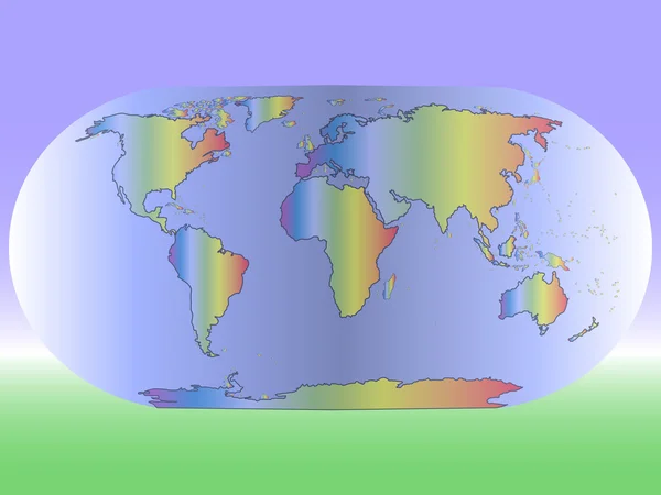 Mapa del mundo multicolor sobre un fondo — Archivo Imágenes Vectoriales