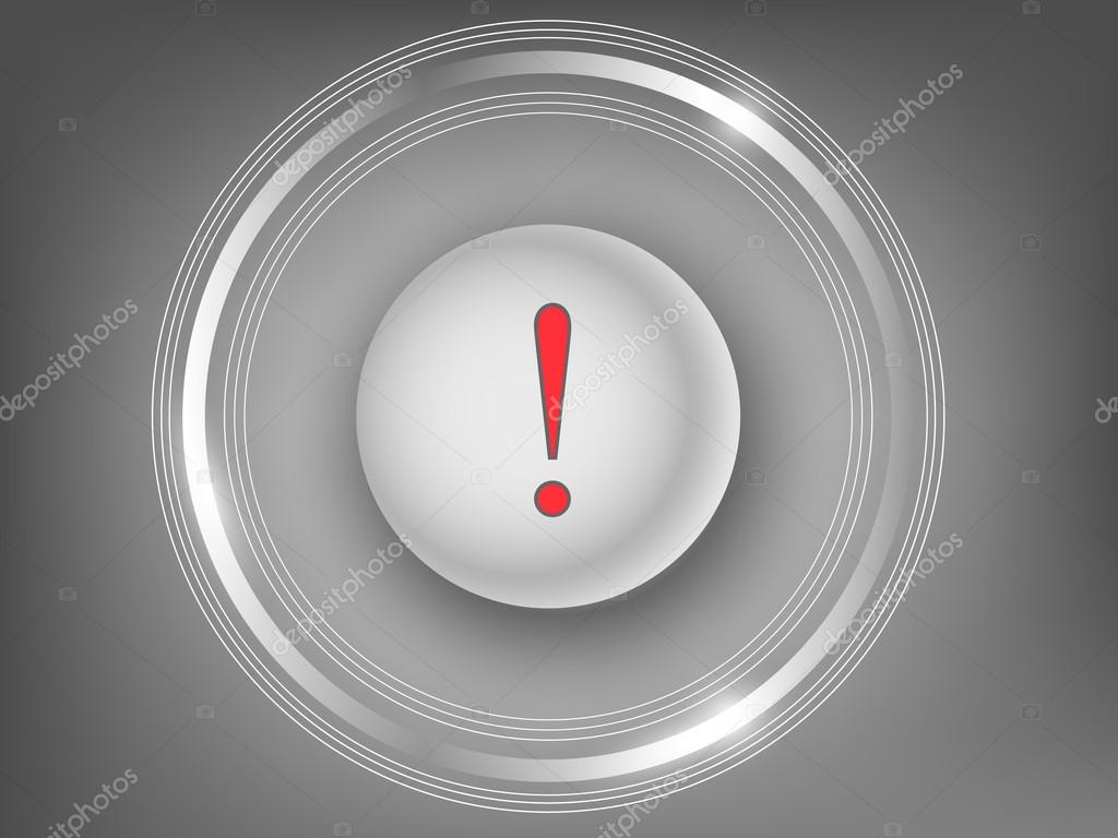 3d white button on a gray background