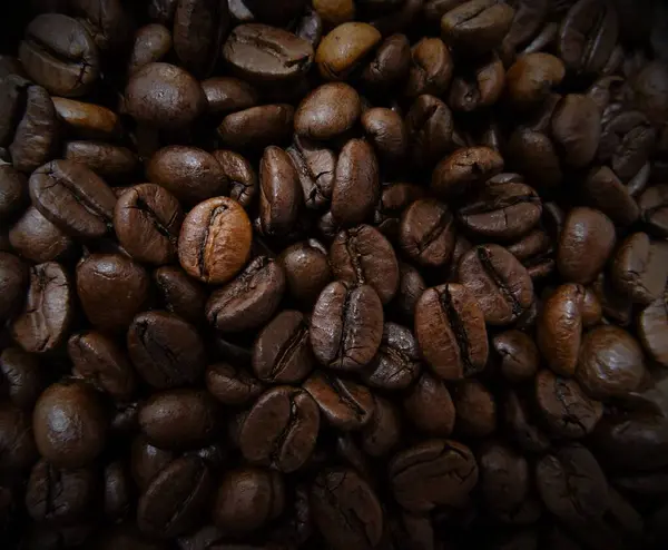 Toasted Arabic Coffee Grains Close — Stock Photo, Image
