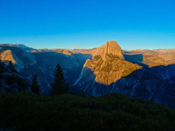 Zonsondergang Bij Halve Koepel Yosemite Vallei — Stockfoto