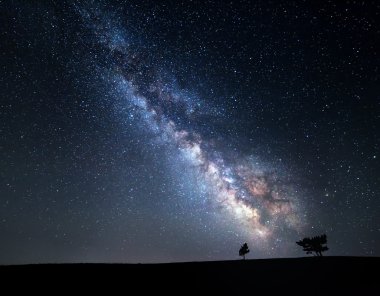 Milky Way. Beautiful summer night sky with stars in Crimea clipart