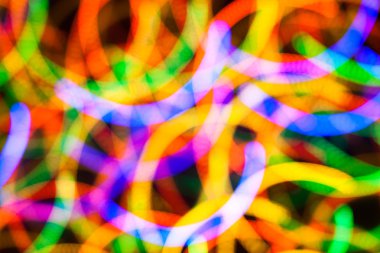 Ufuk Noel ışıkları hareket ile bulanıklık. Yeni yıl bokeh. ABS