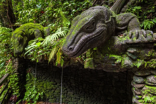 Giant Lizard in Sacred Monkey Forest Sanctuary, Ubud, Bali — Stock Photo, Image