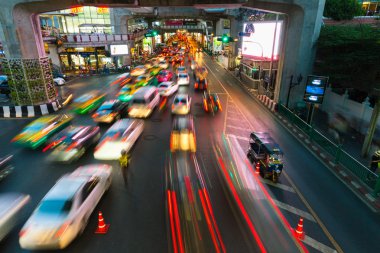 Siam Square, Bangkok, Tayland, Thailand, yoğun trafik