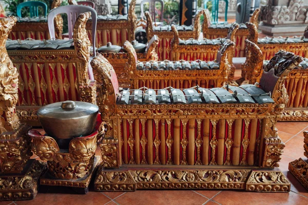 Traditional balinese music instruments, Ubud, Bali — Stock Photo, Image