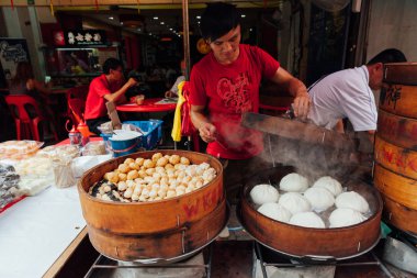 Buğulanmış buns gıda durak mahallesinde, Kuala Lumpur, Malezya