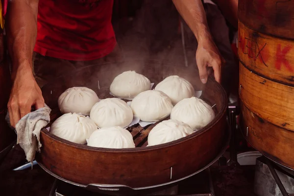 Buğulanmış buns gıda durak mahallesinde, Kuala Lumpur, Malezya