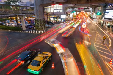 Siam Square, Bangkok, Tayland, Thailand, yoğun trafik
