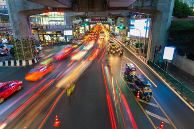 Siam Square, Bangkok, Tayland, Thailand, yoğun trafik