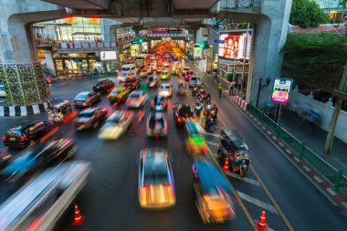 Siam Square, Bangkok, Tayland, Thailand, yoğun trafik