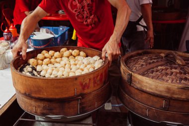 Buğulanmış buns gıda durak mahallesinde, Kuala Lumpur, Malezya