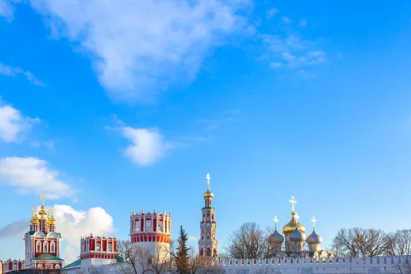 Uma Vista Convento Novodevichy Inverno Patrimônio Unesco Moscou Rússia — Fotografia de Stock