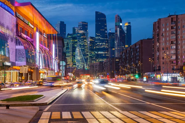 Moscow Russia November 2018 View Kutuzovsky Avenue Moscow City Skyscrapers — Stock Photo, Image