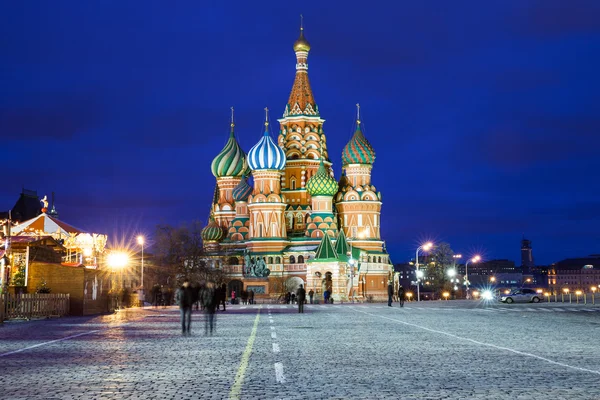 Catedral de São Basílio à noite, Moscou — Fotografia de Stock