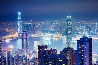 Victoria Peak geceleri, Hong Kong görüntülemek