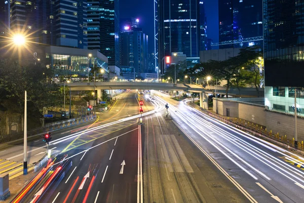 Hong Kong tráfego à noite — Fotografia de Stock