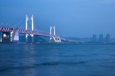 Gwangan köprü veya elmas Köprüsü, Busan, Güney Kore.