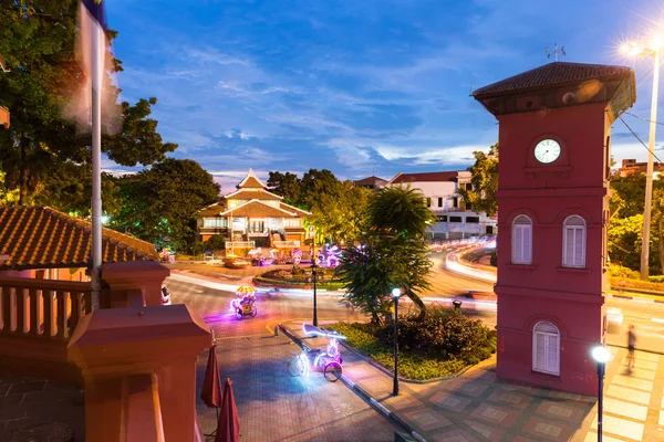 Holländska torget efter solnedgången, Malacca — Stockfoto