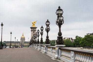 Pont Alexandre III Köprüsü ve Invalides ben