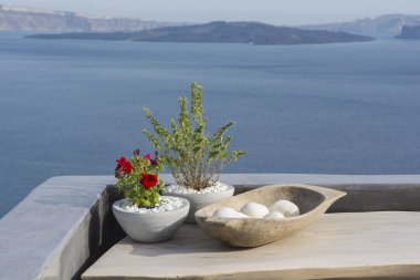 Santorini Island, güzel dekorasyon ayrıntıları