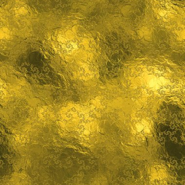 Altın folyo lüks sorunsuz ve tileable arka plan doku. Altın arka plan ve parlak parlak metal yüzey zemin ışıltılı tatil buruşuk.