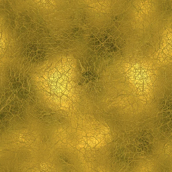 Gyllene folie lyx sömlös och beläggningsbar bakgrundsstruktur. Glittrande semester skrynkliga guld bakgrund och skinande ljus metall yta bakgrund. — Stockfoto