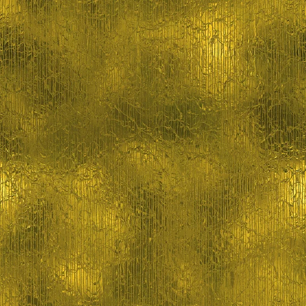 金色铝箔用无缝和花木豪华背景纹理。闪闪发光的假日皱巴巴金背景和光泽明亮的金属表面背景下. — 图库照片