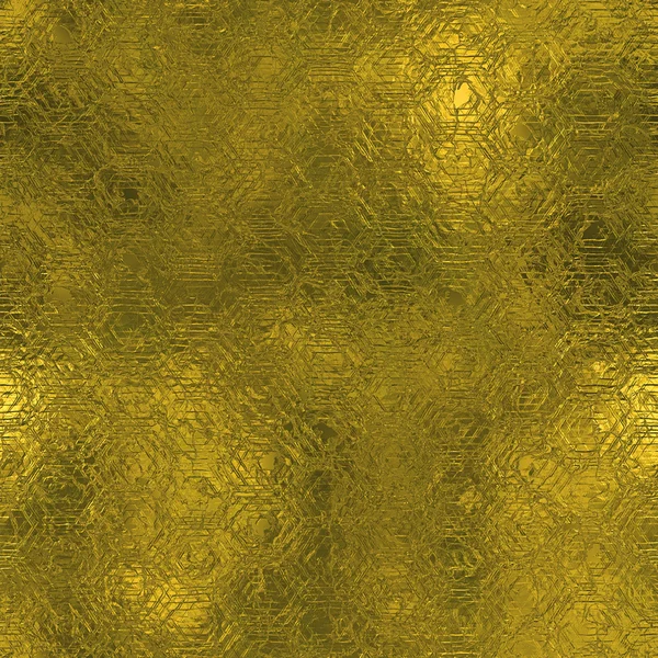 Folha dourada Textura de fundo sem costura e Tileable Luxury. Brilhante feriado enrugado fundo de ouro e brilhante fundo de superfície de metal brilhante . — Fotografia de Stock