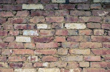 Eski kırmızı tuğla duvar arkaplan dokusu.