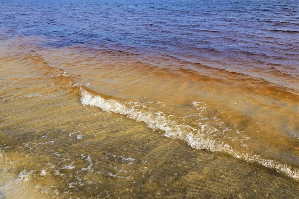 メキシコ湾の海岸近くに小さな海の波が飛び散る — ストック写真