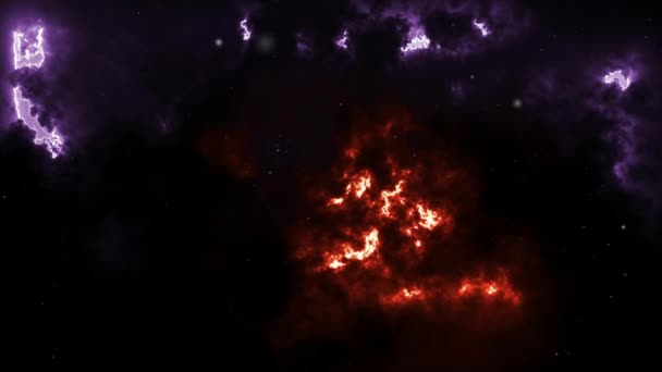 Διαστημικό Νεφέλωμα Μπλε Φόντο Βίντεο Κινούμενα Αστέρια Διαστημικό Νεφέλωμα Περιστροφής — Αρχείο Βίντεο