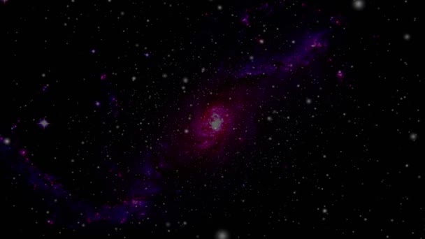 Bezproblémová Smyčková Galaxie Prozkoumávající Vesmír Směrem Zářící Galaxii Mléčné Dráhy — Stock video