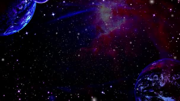 銀河系外宇宙から輝く天の川銀河へのシームレスなループ銀河探査 輝く星雲 星のフィールドの4Kループアニメーション — ストック動画