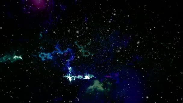 Bezproblémová Smyčková Galaxie Prozkoumávající Vesmír Směrem Zářící Galaxii Mléčné Dráhy — Stock video