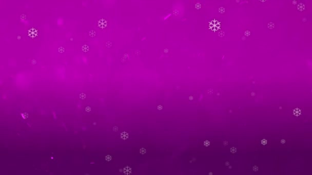 Neve Caindo Céu Com Partículas Inverno Natal Loop Fundo Feliz — Vídeo de Stock