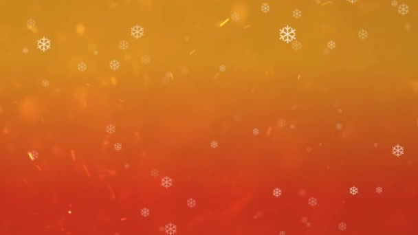 Kış Mevsiminde Gökyüzüne Parçacıklar Yağarken Arka Planda Mutlu Noeller Tatiller — Stok video