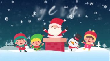 Kış veya Mutlu Noeller Gökyüzü Arkaplan Arkaplanı - 124- Noel Baba - 124- Aralık Soğuk