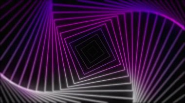 Işık Çizgileri Hareketli Güzel Soyut Tünel. Farklı Renkler Gökkuşağı. Neon Işıklı Arka plan Fütürist Tüneli. Döngülü 3D Animasyon Sanatı Kavramı. 4K Ultra HD 3840x2160