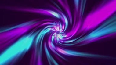 Dijital neon ışıkları, dijital teknolojik tünellerde hareket halindeki neon ışınları. 4K 3B oluşturma Arkaplanı