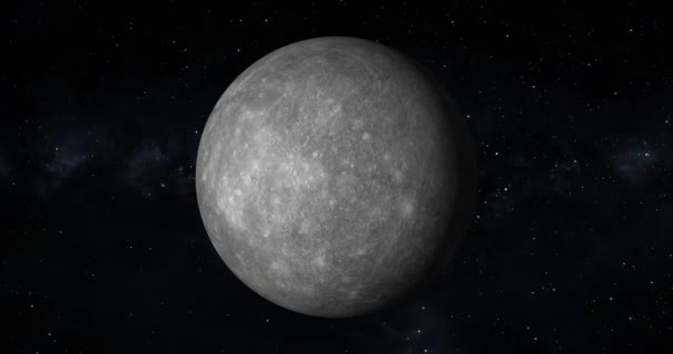 Planeta Mercurio Realista Representación Mercurio Estrellas Mercurio Espacio — Vídeos de Stock