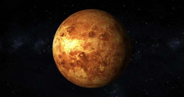 Superficie Venus Venus Rotación 360 Grados Representación Realista Venus Estrellas — Vídeos de Stock