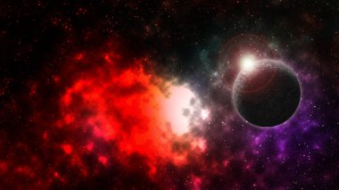 Nebula ve yıldızlarla dolu bir arka plan. 360 derecelik uzay nebulası.