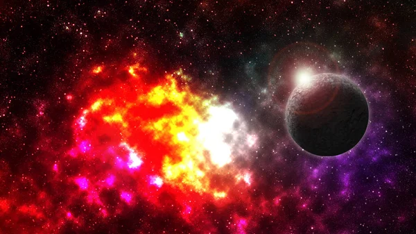 Nebula ve yıldızlarla dolu bir arka plan. 360 derecelik uzay nebulası.