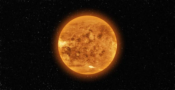 Superficie Venus Venus Rotación 360 Grados Representación Realista Venus Estrellas — Foto de Stock