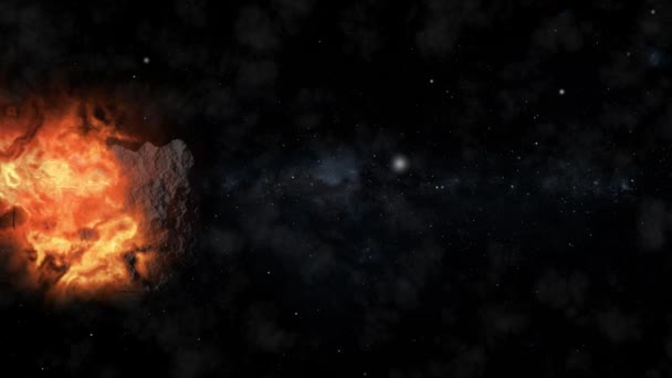 Asteroides Los Meteoros Arden Atmósfera Visión Realista Los Meteoros Arden — Vídeo de stock