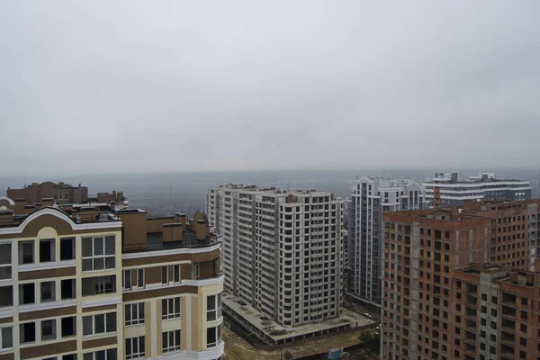 New Buildings Fog Some Houses Windows — Stock Photo, Image