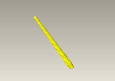 3 boyutlu sarı mum modeli. perspektif görünümü