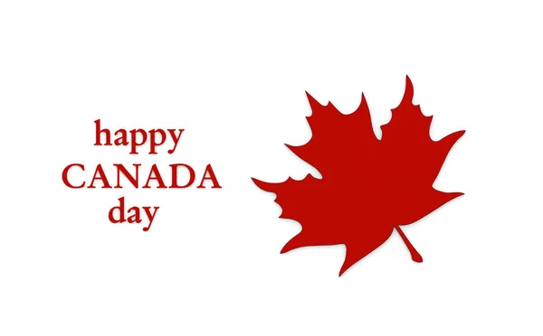 Lettering Fundo Branco Feliz Dia Canadense Folha Bordo Angular — Fotografia de Stock